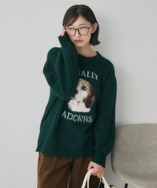 RETRO GIRL(レトロガール)の「アソートモチーフ起毛ニット(ニット/セーター・レディース・ベージュ/ライトグレー/グリーン/ナチュラル・FREE)」の9枚目の写真