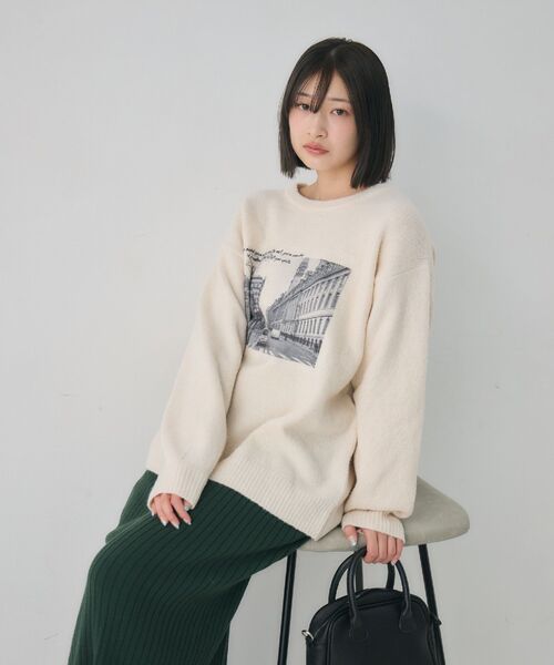 RETRO GIRL(レトロガール)の「アソートモチーフ起毛ニット(ニット/セーター・レディース・ベージュ/ライトグレー/グリーン/ナチュラル・FREE)」の14枚目の写真