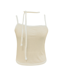 SLEEVELESS CROP TOP BEIGE