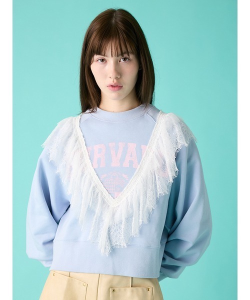 FURFUR（ファーファー）の「リメイクデザインフリルスウェット（スウェット・レディース・グレー/サックスブルー/ネイビー・F）」の3枚目の写真