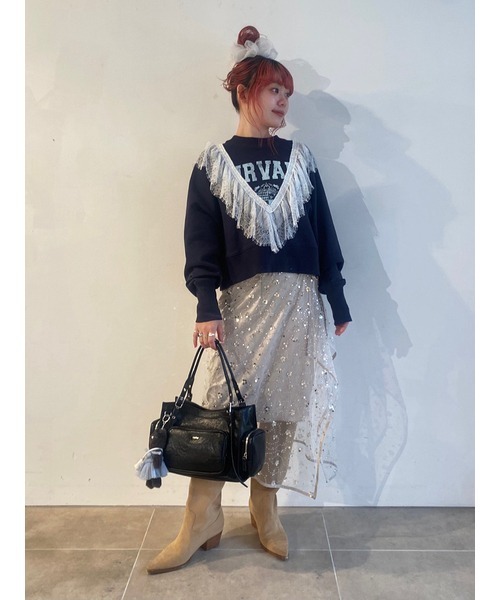 FURFUR（ファーファー）の「リメイクデザインフリルスウェット（スウェット・レディース・グレー/サックスブルー/ネイビー・F）」の14枚目の写真