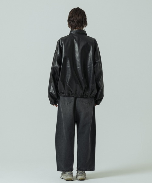 SLICK(スリック)の「【SLICK/スリック】Synthetic Leather Zip Short Jacket/シンセティックレザーショートブルゾン(ブルゾン・メンズ・ブラウン/ブラック・2/1/3)」の7枚目の写真