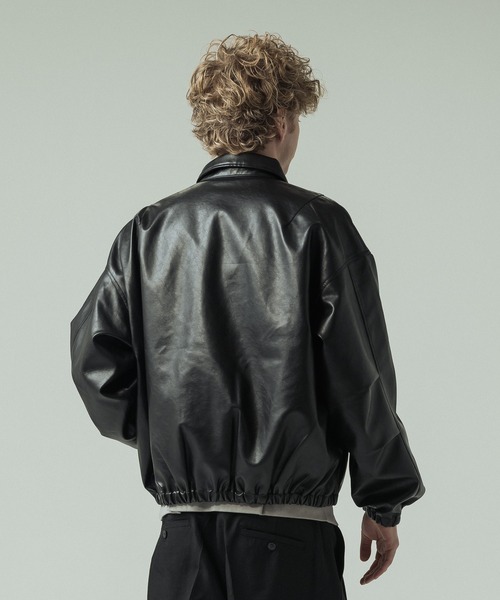 SLICK(スリック)の「【SLICK/スリック】Synthetic Leather Zip Short Jacket/シンセティックレザーショートブルゾン(ブルゾン・メンズ・ブラウン/ブラック・2/1/3)」の12枚目の写真