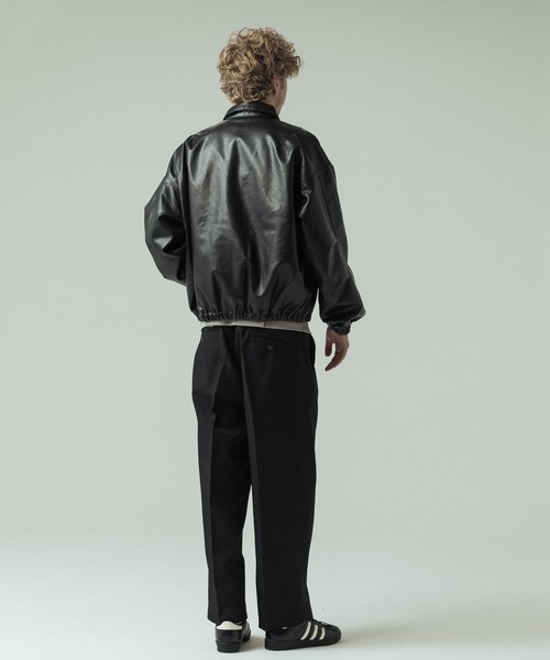 SLICK(スリック)の「【SLICK/スリック】Synthetic Leather Zip Short Jacket/シンセティックレザーショートブルゾン(ブルゾン・メンズ・ブラウン/ブラック・2/1/3)」の16枚目の写真