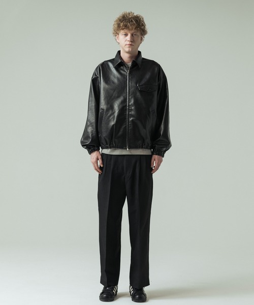 SLICK(スリック)の「【SLICK/スリック】Synthetic Leather Zip Short Jacket/シンセティックレザーショートブルゾン(ブルゾン・メンズ・ブラウン/ブラック・2/1/3)」の17枚目の写真