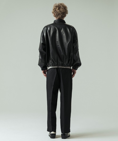 SLICK(スリック)の「【SLICK/スリック】Synthetic Leather Zip Short Jacket/シンセティックレザーショートブルゾン(ブルゾン・メンズ・ブラウン/ブラック・2/1/3)」の19枚目の写真