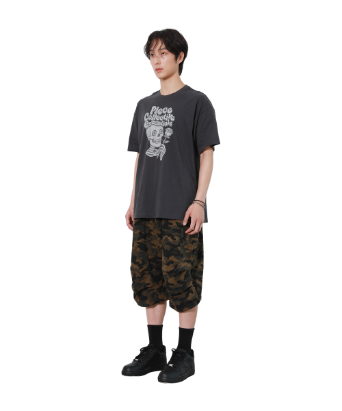 PIECEMAKER(ピースメーカー)の「VINTAGE ROSE N SKULL TEE (CHARCOAL)(Tシャツ/カットソー・レディース・その他・M/L)」の3枚目の写真