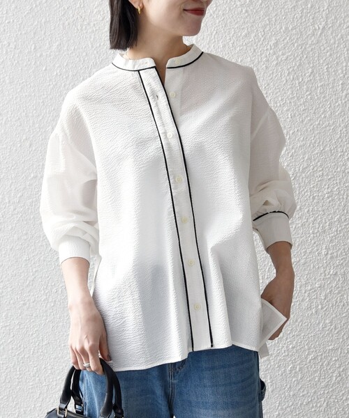 本日限定値下げ人気色バックリボンシャツ ストライプ柄バックドロストリボンシャツ[dk1144] | レディース