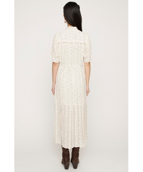 SLY(スライ)の「【2026SS新作】TINY DOTS TIE PLEATS L/OP タイニードットタイプリーツロングワンピース 夏服 春服(ワンピース・レディース・ホワイト系その他2/ブラック系その他2・FREE)」の7枚目の写真
