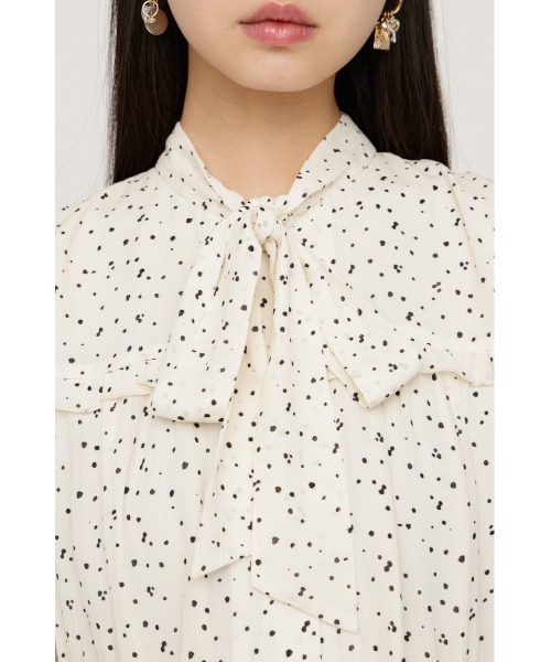SLY(スライ)の「【2026SS新作】TINY DOTS TIE PLEATS L/OP タイニードットタイプリーツロングワンピース 夏服 春服(ワンピース・レディース・ホワイト系その他2/ブラック系その他2・FREE)」の6枚目の写真
