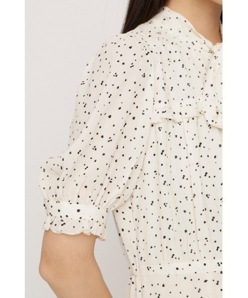 SLY(スライ)の「【2026SS新作】TINY DOTS TIE PLEATS L/OP タイニードットタイプリーツロングワンピース 夏服 春服(ワンピース・レディース・ホワイト系その他2/ブラック系その他2・FREE)」の5枚目の写真