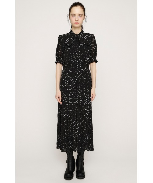 SLY(スライ)の「【2026SS新作】TINY DOTS TIE PLEATS L/OP タイニードットタイプリーツロングワンピース 夏服 春服(ワンピース・レディース・ホワイト系その他2/ブラック系その他2・FREE)」の3枚目の写真