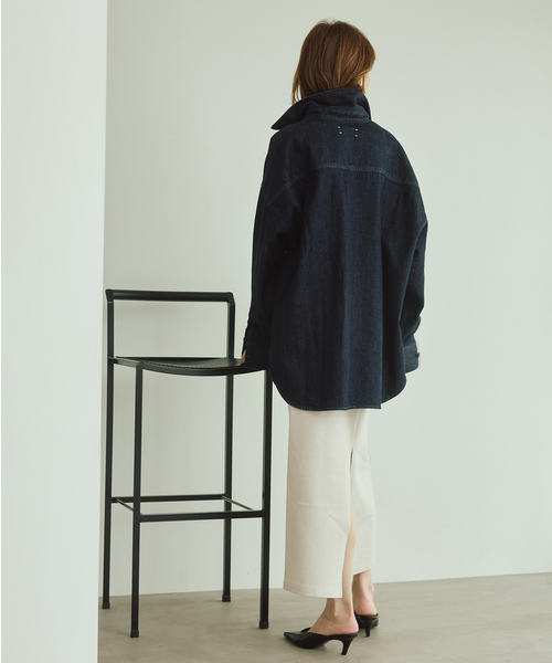 VERMEIL par iena(ヴェルメイユパーイエナ)の「Minimal I Line スカート(スカート・レディース・アイボリー/ブラック・36/38)」の7枚目の写真