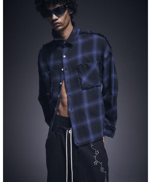 DANKE SCHON（ダンケシェーン）の「DankeSchon/ダンケシェーン/FLANNEL DAMAGE SHIRTS OMBRE（シャツ/ブラウス・メンズ・レッド/ホワイト/ブルー・L）」の3枚目の写真