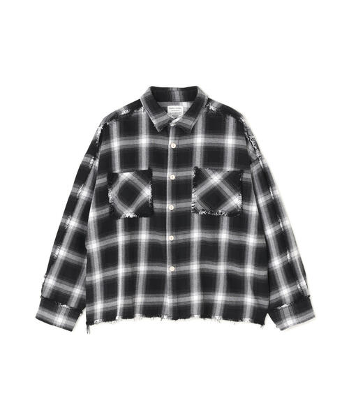 DANKE SCHON（ダンケシェーン）の「DankeSchon/ダンケシェーン/FLANNEL DAMAGE SHIRTS OMBRE（シャツ/ブラウス・メンズ・レッド/ホワイト/ブルー・L）」の6枚目の写真