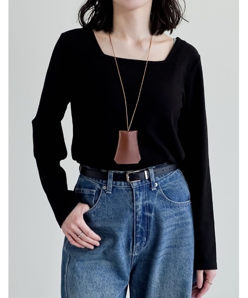 Re:EDIT(リエディ)の「前後2WAY起毛フラッフィーカットソー長袖トップス(Tシャツ/カットソー・レディース・グレー/ピンク/ライトグレー/ブラック・MEDIUM)」の6枚目の写真
