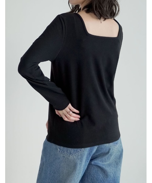 Re:EDIT(リエディ)の「前後2WAY起毛フラッフィーカットソー長袖トップス(Tシャツ/カットソー・レディース・グレー/ピンク/ライトグレー/ブラック・MEDIUM)」の9枚目の写真