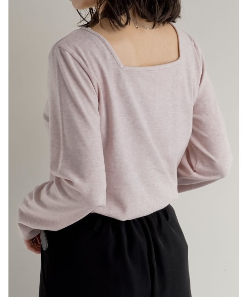 Re:EDIT(リエディ)の「前後2WAY起毛フラッフィーカットソー長袖トップス(Tシャツ/カットソー・レディース・グレー/ピンク/ライトグレー/ブラック・MEDIUM)」の19枚目の写真
