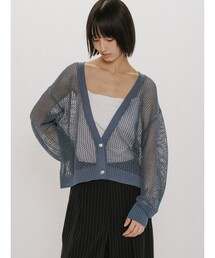 MIDIUMISOLID for Ladies メッシュショートカーディガン