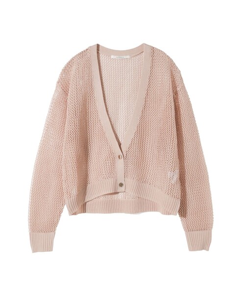 MIDIUMISOLID(ミディウミソリッド)の「MIDIUMISOLID for Ladies メッシュショートカーディガン(カーディガン/ボレロ・レディース・ネイビー/オフホワイト/ピンク・FREE)」の3枚目の写真