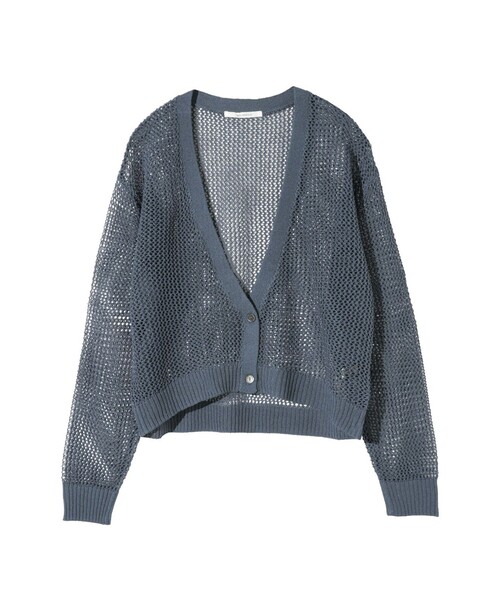 MIDIUMISOLID(ミディウミソリッド)の「MIDIUMISOLID for Ladies メッシュショートカーディガン(カーディガン/ボレロ・レディース・ネイビー/オフホワイト/ピンク・FREE)」の4枚目の写真