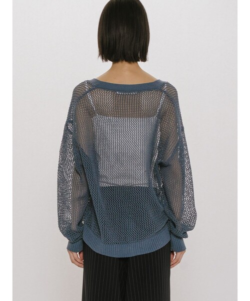 MIDIUMISOLID(ミディウミソリッド)の「MIDIUMISOLID for Ladies メッシュショートカーディガン(カーディガン/ボレロ・レディース・ネイビー/オフホワイト/ピンク・FREE)」の10枚目の写真