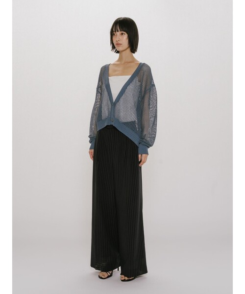 MIDIUMISOLID(ミディウミソリッド)の「MIDIUMISOLID for Ladies メッシュショートカーディガン(カーディガン/ボレロ・レディース・ネイビー/オフホワイト/ピンク・FREE)」の12枚目の写真