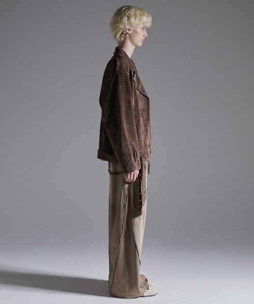 GRANCY（グランシー）の「【GRANCY】Distressed Suede Rider's Jacket / ディストレストスウェードライダースジャケット（ライダースジャケット・メンズ・ブラウン・S/M/L）」の20枚目の写真
