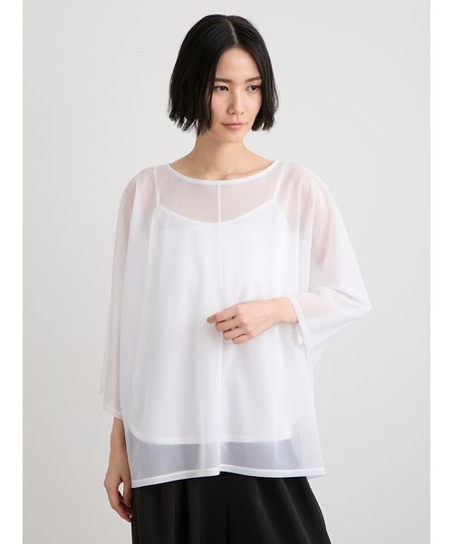 MIESROHE(ミースロエ)の「【洗える】ドルマンスリーブカットプルオーバー(Tシャツ/カットソー・レディース・ブラック/ホワイト・F)」の2枚目の写真