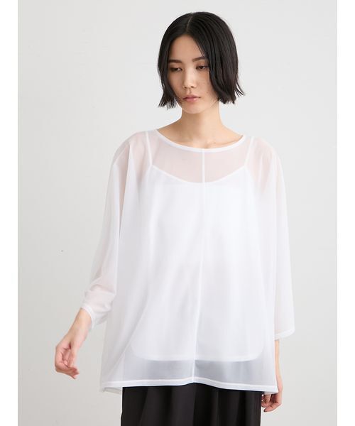 MIESROHE(ミースロエ)の「【洗える】ドルマンスリーブカットプルオーバー(Tシャツ/カットソー・レディース・ブラック/ホワイト・F)」の3枚目の写真