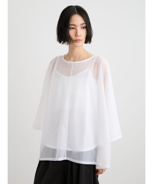 MIESROHE(ミースロエ)の「【洗える】ドルマンスリーブカットプルオーバー(Tシャツ/カットソー・レディース・ブラック/ホワイト・F)」の4枚目の写真
