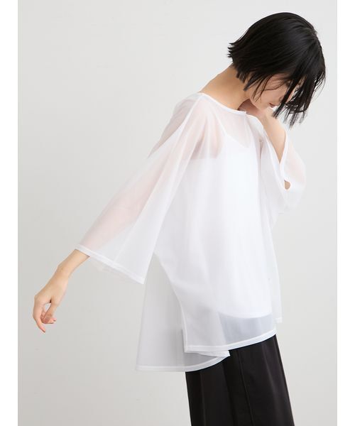 MIESROHE(ミースロエ)の「【洗える】ドルマンスリーブカットプルオーバー(Tシャツ/カットソー・レディース・ブラック/ホワイト・F)」の6枚目の写真