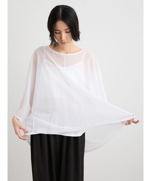 MIESROHE(ミースロエ)の「【洗える】ドルマンスリーブカットプルオーバー(Tシャツ/カットソー・レディース・ブラック/ホワイト・F)」の11枚目の写真