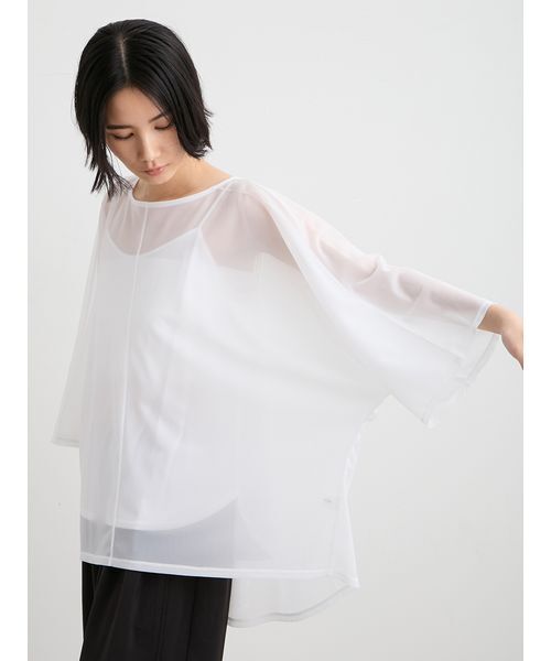 MIESROHE(ミースロエ)の「【洗える】ドルマンスリーブカットプルオーバー(Tシャツ/カットソー・レディース・ブラック/ホワイト・F)」の12枚目の写真