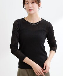 Reflect | 【インナーにおすすめ◎】クルーネックレースジャージトップス(Tシャツ/カットソー)