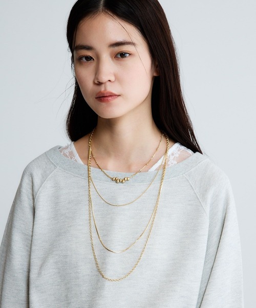 JEANASIS(ジーナシス)の「4レンMIXチェーンネックレス/638319(ネックレス・レディース・ゴールド系その他/シルバー・FREE)」の2枚目の写真