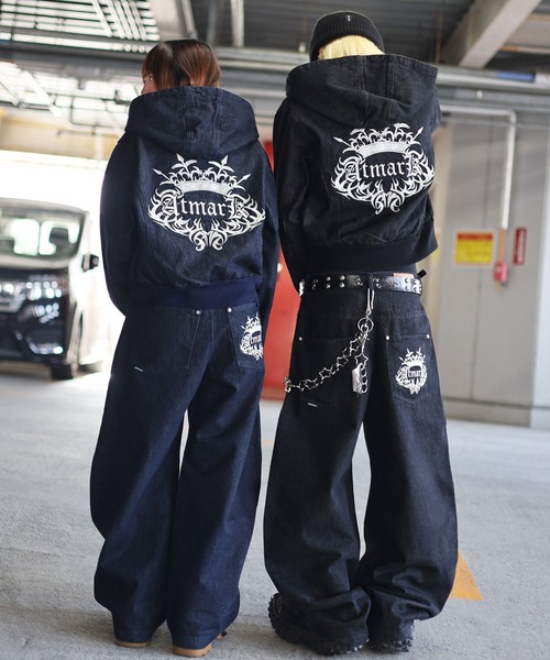 ATMARK(アットマーク)の「《2サイズ展開 / UNISEX 》ATMARK トライバルクラウン ファイヤーマンジャケット リジッド デニム(デニムジャケット・レディース・ブラック系その他/ブルー系その他・MEDIUM/LARGE)」の9枚目の写真