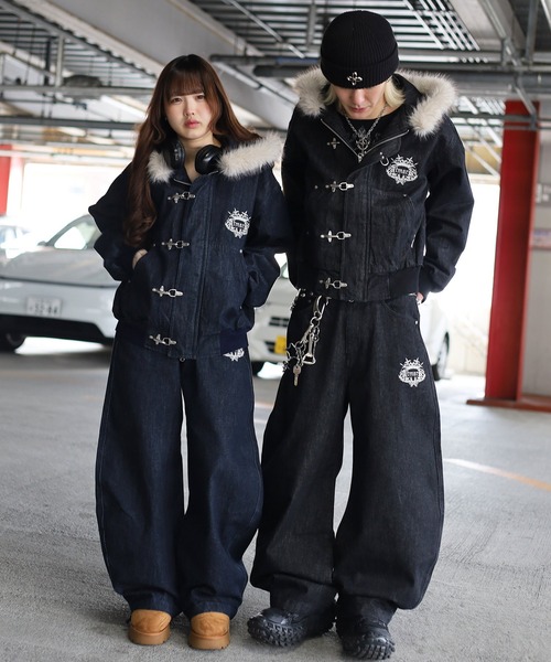 ATMARK(アットマーク)の「《2サイズ展開 / UNISEX 》ATMARK トライバルクラウン ファイヤーマンジャケット リジッド デニム(デニムジャケット・レディース・ブラック系その他/ブルー系その他・MEDIUM/LARGE)」の11枚目の写真