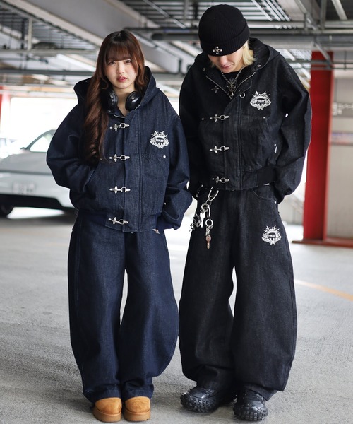 ATMARK(アットマーク)の「《2サイズ展開 / UNISEX 》ATMARK トライバルクラウン ファイヤーマンジャケット リジッド デニム(デニムジャケット・レディース・ブラック系その他/ブルー系その他・MEDIUM/LARGE)」の14枚目の写真