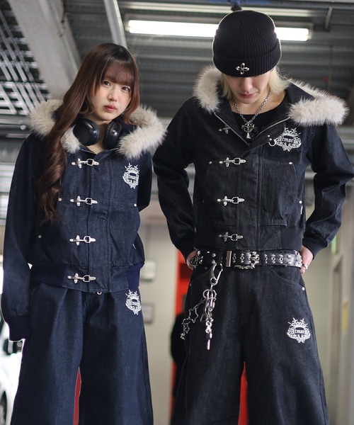 ATMARK(アットマーク)の「《2サイズ展開 / UNISEX 》ATMARK トライバルクラウン ファイヤーマンジャケット リジッド デニム(デニムジャケット・レディース・ブラック系その他/ブルー系その他・MEDIUM/LARGE)」の15枚目の写真