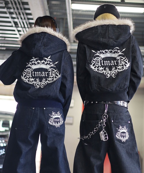 ATMARK(アットマーク)の「《2サイズ展開 / UNISEX 》ATMARK トライバルクラウン ファイヤーマンジャケット リジッド デニム(デニムジャケット・レディース・ブラック系その他/ブルー系その他・MEDIUM/LARGE)」の17枚目の写真
