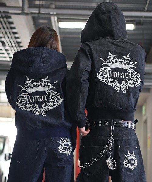 ATMARK(アットマーク)の「《2サイズ展開 / UNISEX 》ATMARK トライバルクラウン ファイヤーマンジャケット リジッド デニム(デニムジャケット・レディース・ブラック系その他/ブルー系その他・MEDIUM/LARGE)」の19枚目の写真