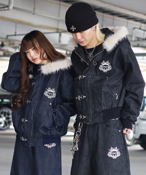 ATMARK(アットマーク)の「《2サイズ展開 / UNISEX 》ATMARK トライバルクラウン ファイヤーマンジャケット リジッド デニム(デニムジャケット・レディース・ブラック系その他/ブルー系その他・MEDIUM/LARGE)」の21枚目の写真