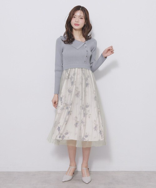 index（インデックス）の「ドッキングニットワンピース【洗濯機OK/抗ピル】（ワンピース・レディース・ベージュ系その他7/ネイビー系4/ブルー系9・42/40/38/36）」の21枚目の写真