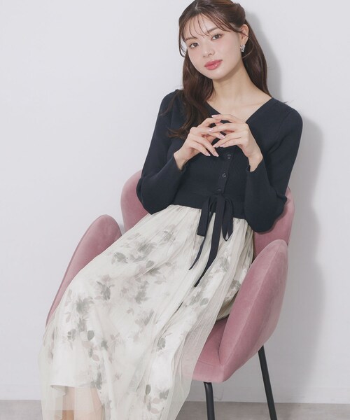 index（インデックス）の「ドッキングニットワンピース【洗濯機OK/抗ピル】（ワンピース・レディース・ベージュ系その他7/ネイビー系4/ブルー系9・42/40/38/36）」の18枚目の写真