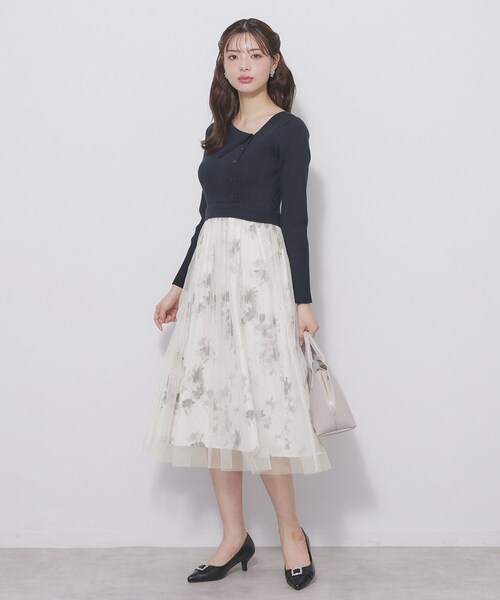 index（インデックス）の「ドッキングニットワンピース【洗濯機OK/抗ピル】（ワンピース・レディース・ベージュ系その他7/ネイビー系4/ブルー系9・42/40/38/36）」の13枚目の写真