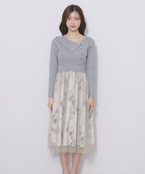 index（インデックス）の「ドッキングニットワンピース【洗濯機OK/抗ピル】（ワンピース・レディース・ベージュ系その他7/ネイビー系4/ブルー系9・42/40/38/36）」の4枚目の写真