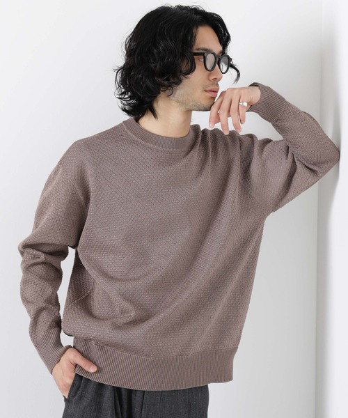 NANO universe(ナノユニバース)の「ギマクルーネックプルオーバー(ニット/セーター・メンズ・モカ/チャコール/ライトイエロー・L/M)」の3枚目の写真