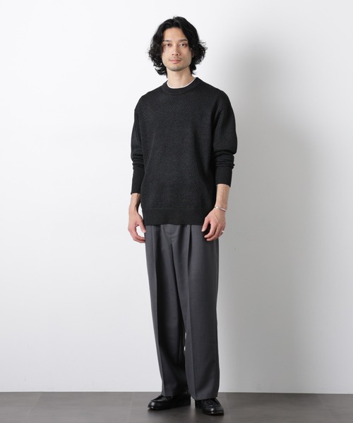 NANO universe(ナノユニバース)の「ギマクルーネックプルオーバー(ニット/セーター・メンズ・モカ/チャコール/ライトイエロー・L/M)」の21枚目の写真