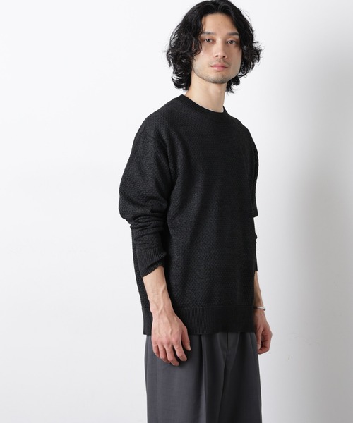 NANO universe(ナノユニバース)の「ギマクルーネックプルオーバー(ニット/セーター・メンズ・モカ/チャコール/ライトイエロー・L/M)」の18枚目の写真